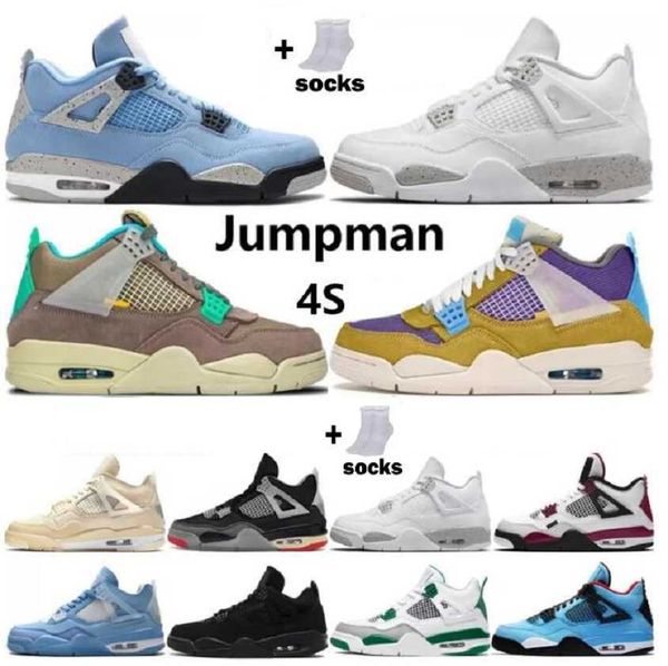 

jumpman 4 og 4s university blue kids big boy basketball shoes sail desert moss white oreo noir neon black cat cool grey men women sneakers