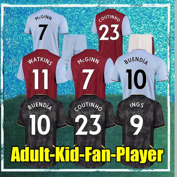 

22 23 aston villaes soccer jerseys douglas luiz mings coutinho cash diego carlos football shirts player version 1052074 tee shirts, Black;yellow