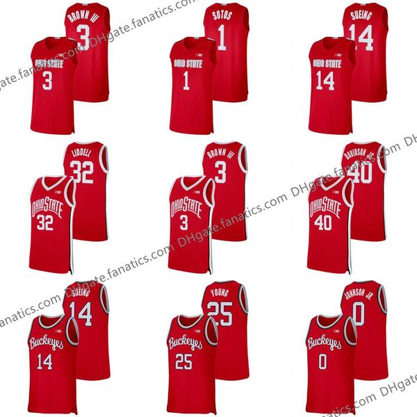 

college basketball wears custom ncaa ohio state buckeyes college basketball jersey 25 kyle young 40 danny hummer 13 cj walker 34 kaleb wesso, Black
