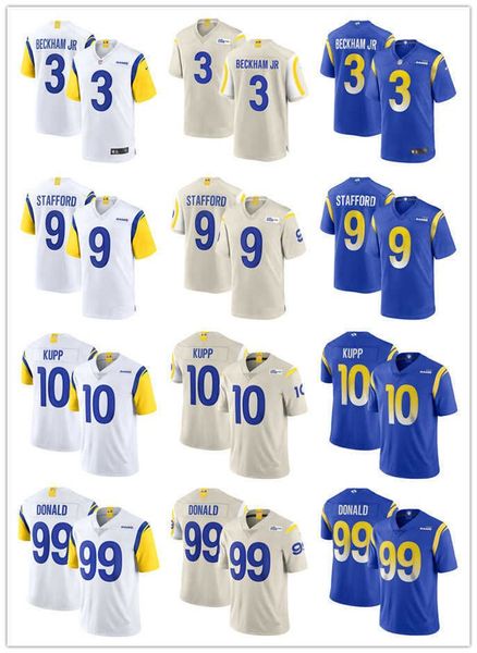 

football jerseys men women los angeles''rams''99 aaron donald 9 matthew stafford 5 jalen ramsey 10 cooper kupp 3 odell b, Black