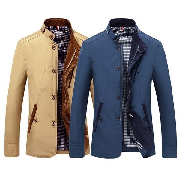 

mens jackets men blazer casual spring and autumn business thin coat stand collar outwear fashion clothing suit jacket 220930, Black;brown