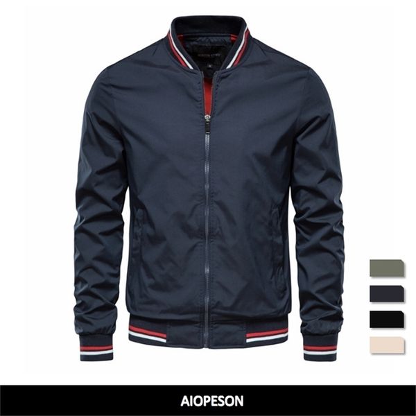 

mens jackets aiopeson solid color bomber jacket casual slim fit baseball autumn fashion for 220930, Black;brown