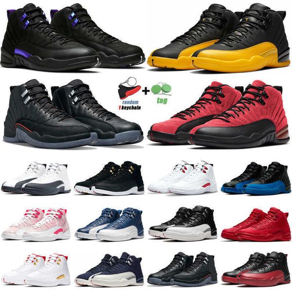 

12 men basketball shoes 12s jumpman utility twist reverse flu game dark concord the master winterized mens trainers sport sneak designer sho, Black