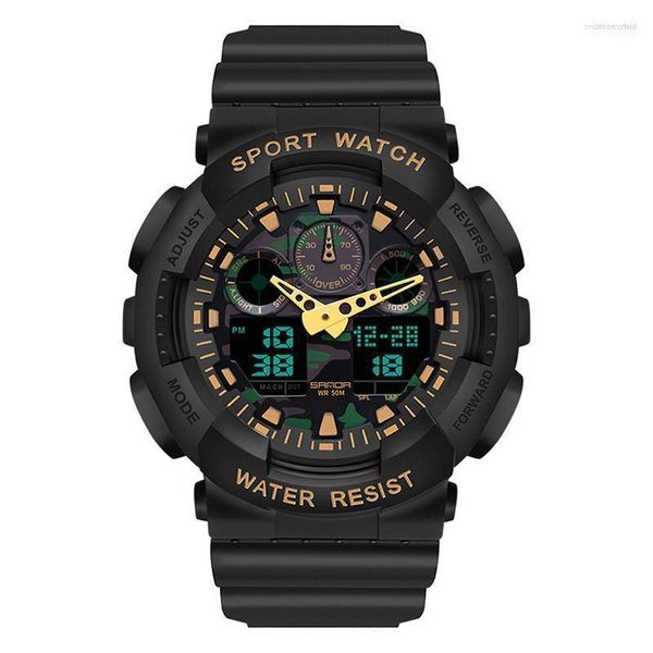 

gshock sport watch waterproof 50m wristwatch relogio masculino big dial quartz digital military army clock, Slivery;black