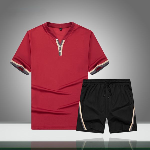 

new men casual tracksuit sportswear jogger two piece sets t-shirt shorts summer male sweatsuit v-neck sports suit euro size, White;black