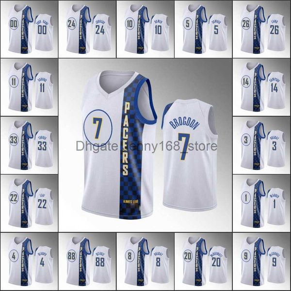 

75th screen indiana print pacers''men t.j. warren victor oladipo aaron holiday malcolm brogdon domantas sabonis custom white jerse, White;black
