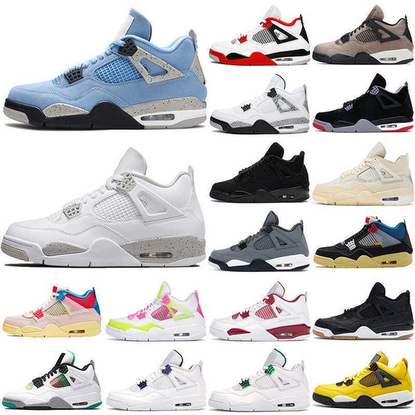 

dropshipping jumpman 4s desert moss basketball shoes for men women 4 university blue #53 taupe haze bred sail court purple mens jordon, Black