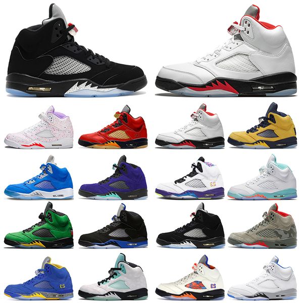

jumpman 5 5s basketball shoes mens womens oreo black metallic green bean bluebird fire red unc hyper royal island green sports trainers snea