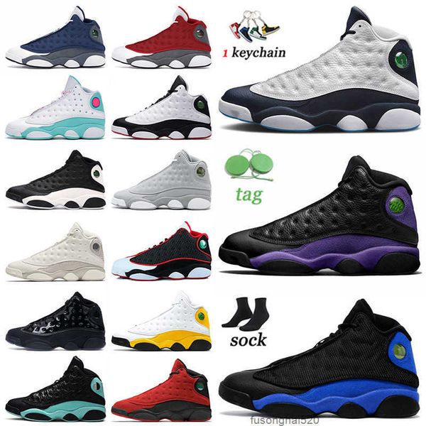 

jumpman 13 13s hyper royal mens basketball shoes high og men women obsidian court purple red flint starfish phantom university g jordon, Black