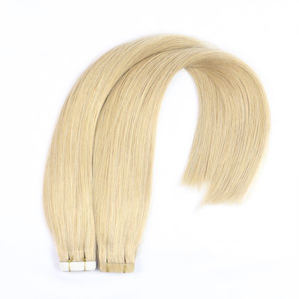 

honey blonde human hair tape on extensions 20pcs/50g set adhesive skin weft, Black