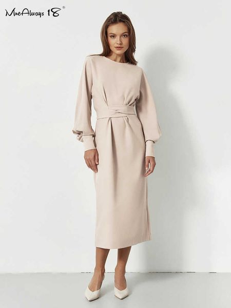 

party dresses mnealways18 lantern sleeve bodycon office elegant women lace-up cross long winter female sweatshirt 2022 t220930, White;black