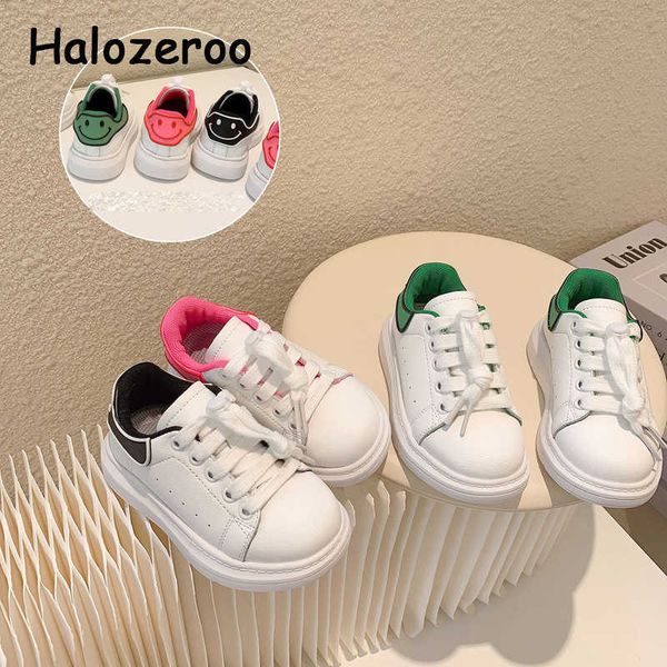 

sneakers spring new kids sport baby girls smile white shoes children chunky toddler boys brand casual trainers t220930, Black;red