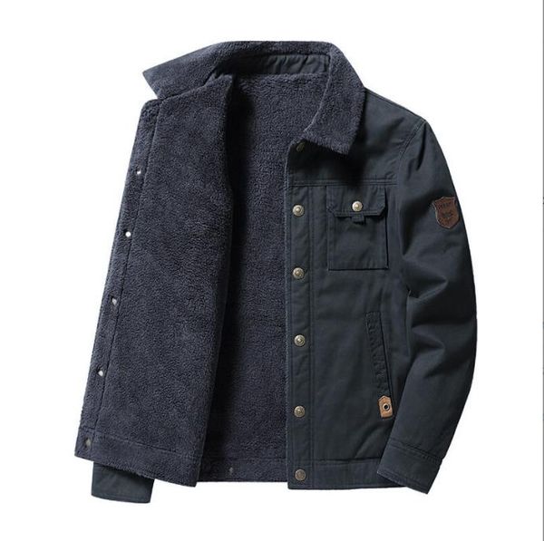 

jacket men's 2022 winter wear sports plush thick casual warm men's coats size m-6xl, Black;brown