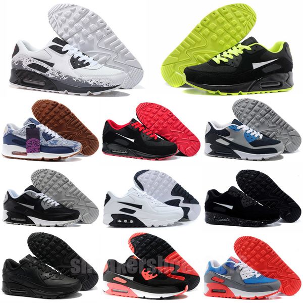 

fashion men sneakers shoes classic 90 men and women running shoes sports trainer cushion 90 surface breathable sports shoes 36-46