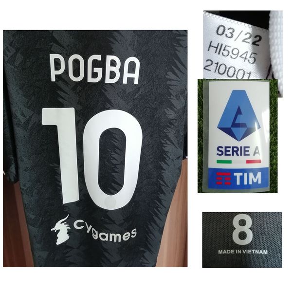 

american college football wear 2022 match worn player issue pogba vlahovic maillot jersey milik ake chiesa bonucci with wash tag maillot spo, Black