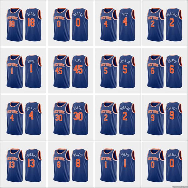 

youth print women men r.j. barrett derrick rose bobby portis julius randle kevin durant immanuel quickley icon blue 75th diamond jersey, White;black