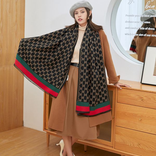 

2023 designer stylish women cashmere scarf full letter printed scarves soft touch warm wraps with tags autumn winter long shawls, Blue;gray