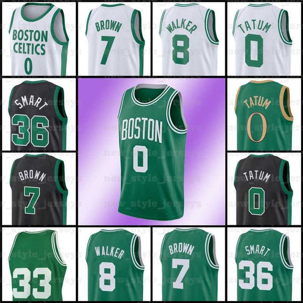 

stitched basketball jerseys tatum 8 kemba 7 jaylen walker 0 jayson brown 36 marcus men smart stitched z4, Black;red