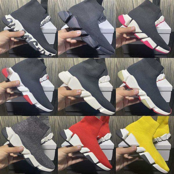 

whole brand men women socks shoes knitting mesh 2 0 runner sock boots high platform black white slip on triple s casual sne275t
