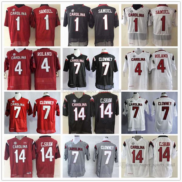 

carolina ncaa south gamecock college football jerseys 19 jake bentley 7 jadeveon clowney connor shaw 21 marcus lattimore 28 mike davis high, Black
