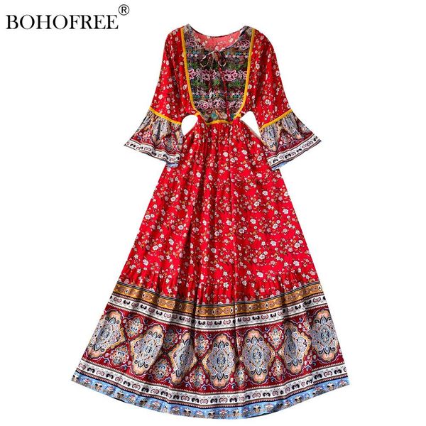 

dresses vintage maxi hippie dress embroidery vestidos causal women floral print dress rayon cotton ethnic boho vestido de mujer, Black;gray