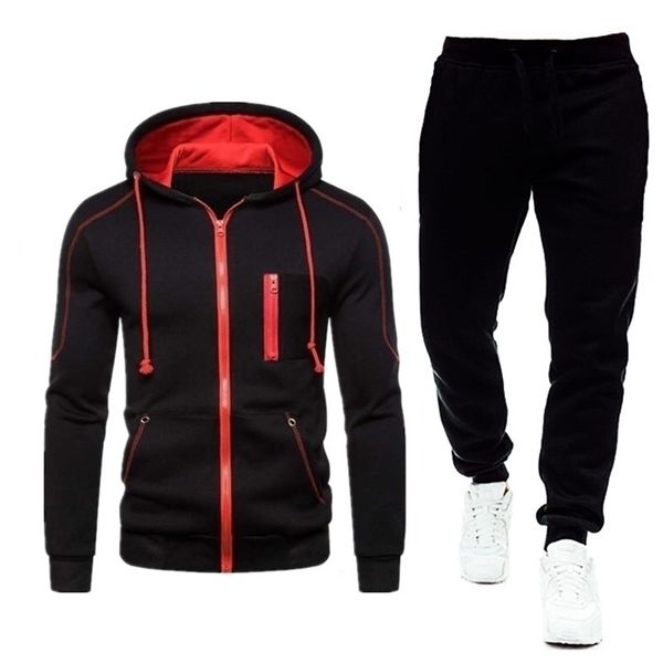 

mens tracksuits autumn winter mens hoodie casual solid color cardigan long sleeve zipper jacket young fitness running sportswear 220930, Gray