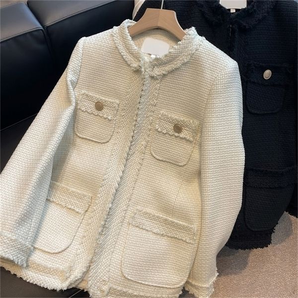 

womens jackets simple retro chic solid color jacket women autumn winter korean fashion casual elegant slim allmatch ladies warm coat 220930, Black;brown