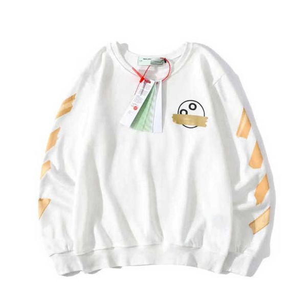 

luxury classic women's jackets sweatshirts brand offs pullover shirts men arrow letter print hoodies fashion designer women o-neck swea, Black;brown