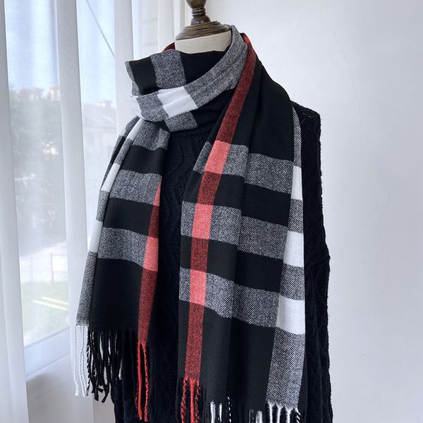

2023 wool scarfs winter luxury cashmere scarf men women designer classic letter pattern shawl scarves new gift fashion with box, Blue;gray