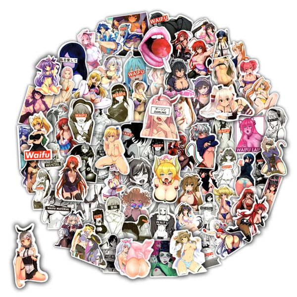 

100pcs anime girl stickers for lapwaterproof vinyl decal for water bottle