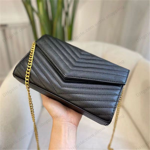 

designer clutch handbags woc envelope genuine leather caviar bags wallet on chain purse fashion lady shoulder bag women handbag vintage card
