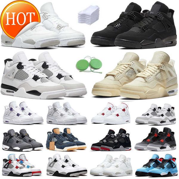 

2023 4 4s men women basketball shoes sneaker sail military black cat white oreo cement red thunder unc blue lightning infrared royalty bred