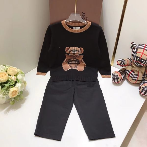 

autumn kid boy black clothing sets waist and pants fashion designer baby girl dresses boutique clothe, White