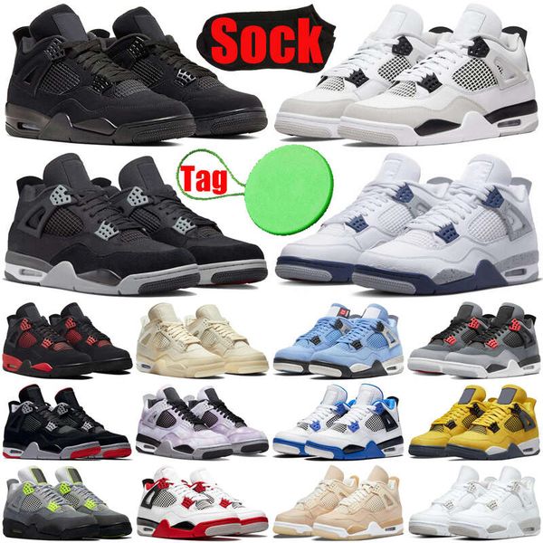 

2023jumpman 4 4s mens womens basketball shoes military black cats canvas sail white university blue infrared fire red thunder men trainers8r