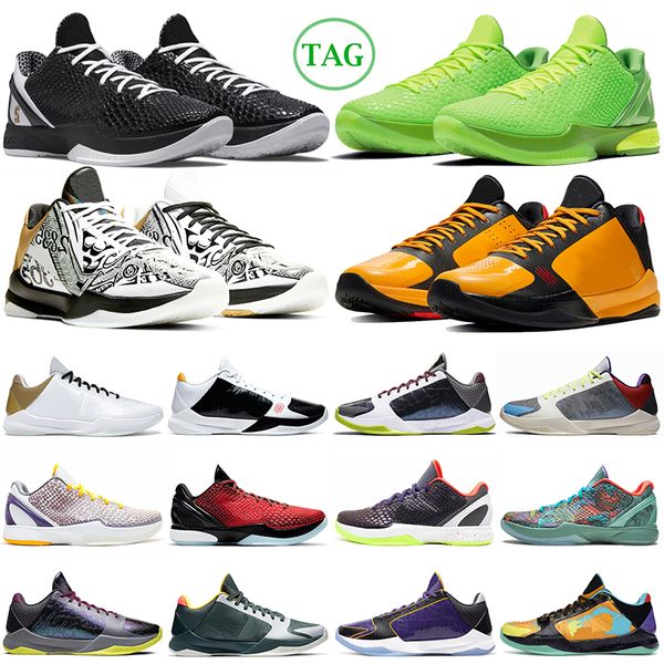 

mamba 6 protro basketball shoes men mambacita grinch think pink 5 alternate bruce lee del sol big stage lakers mens outdoor trainers sneaker, Black
