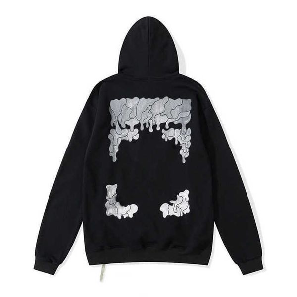 

luxury men's fashion sweatshirts brand offs pullover hoodies women sweater men arrow cross letter print hoodie trend sweatshirt loose, Black
