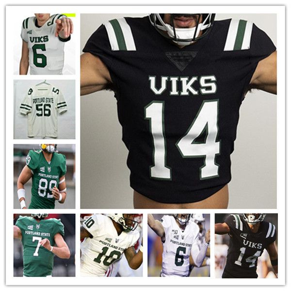 

portland state viks college football jerseys dante chachere jalynnee mcgee andrew van buren beau kelly nate bennett mataio talalemotu emmanu, Black;red