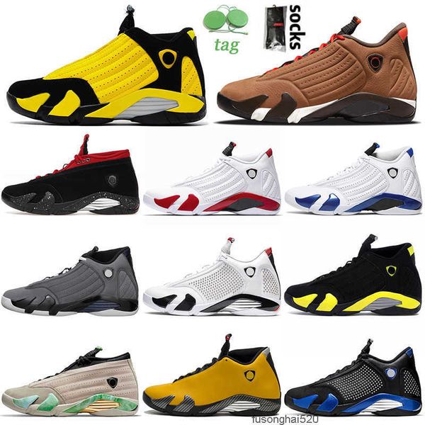 

jumpman 14 14s basketball shoes for mens women black yellow winterized candy cane hyper royal red lipstick light graphite fortun jordon