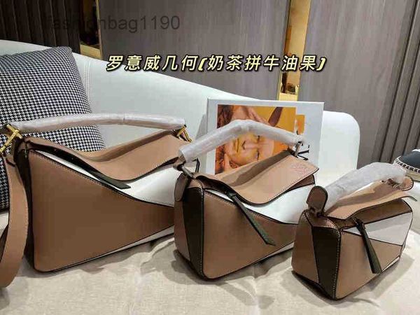 

bags fashion designer bag loews 2023 women's leather puzzle geometric splicing soft small square home mini ke2o
