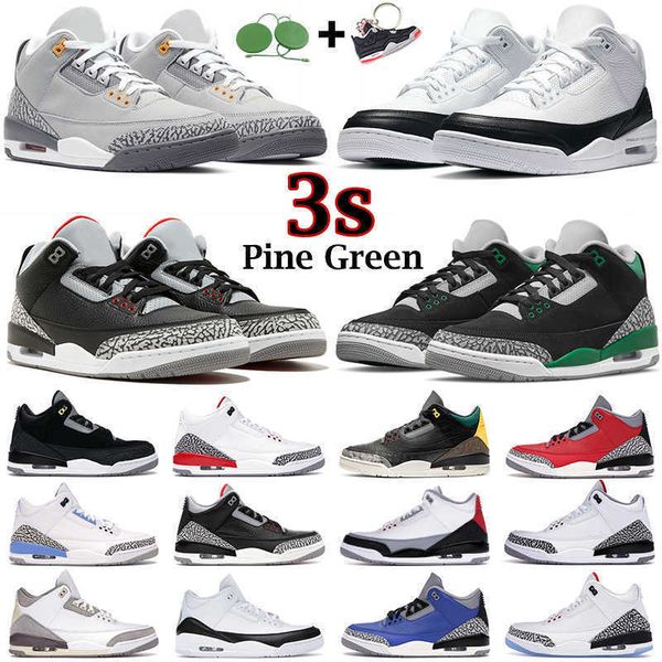 

men basketball shoes 3s jumpman 3 pine green racer blue cool grey georgetown court purple laser orange university red mens trainers outdoor