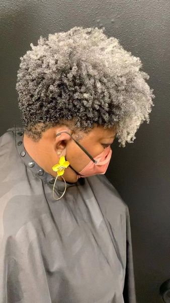 

real grey hair short small large afro puff ponytail african american wrap black gray human ponytail with drawstring and clip 100g 120g 140g