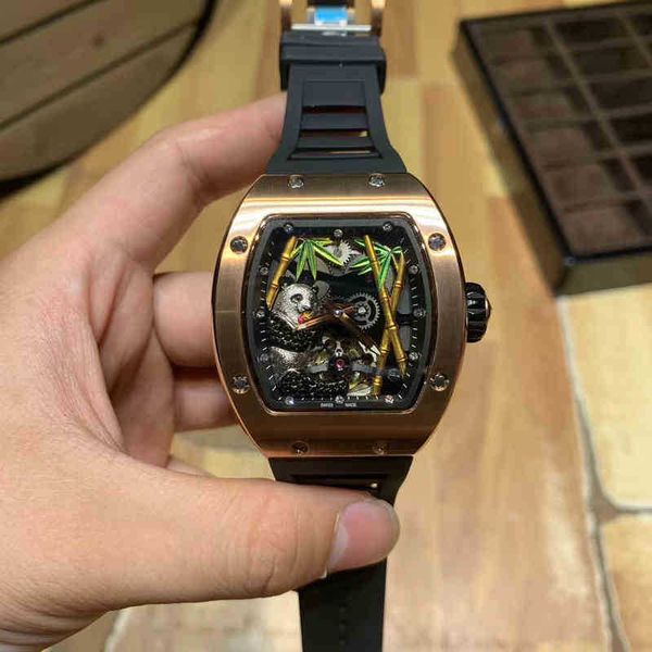 

watches wristwatch designer business leisure richa milles national treasure watch mens fully automatic mechanical hollow flywheel, Slivery;golden