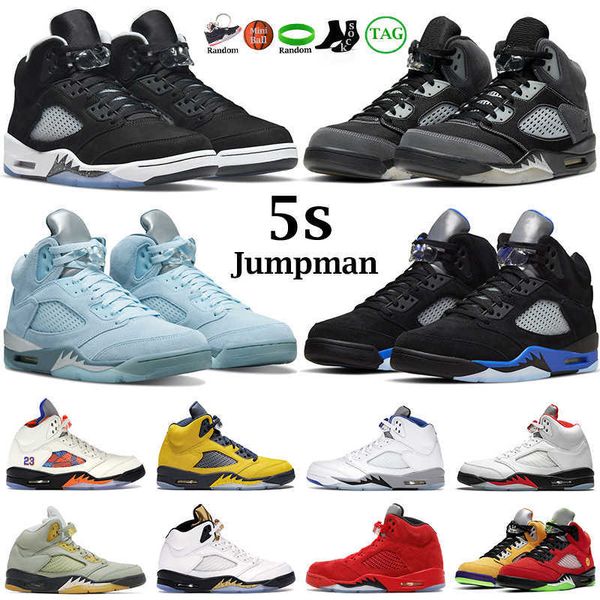 

5s basketball shoes men jumpman 5 racer blue bluebird moonlight raging red stealth 2.0 alternate grape what the international flight mens