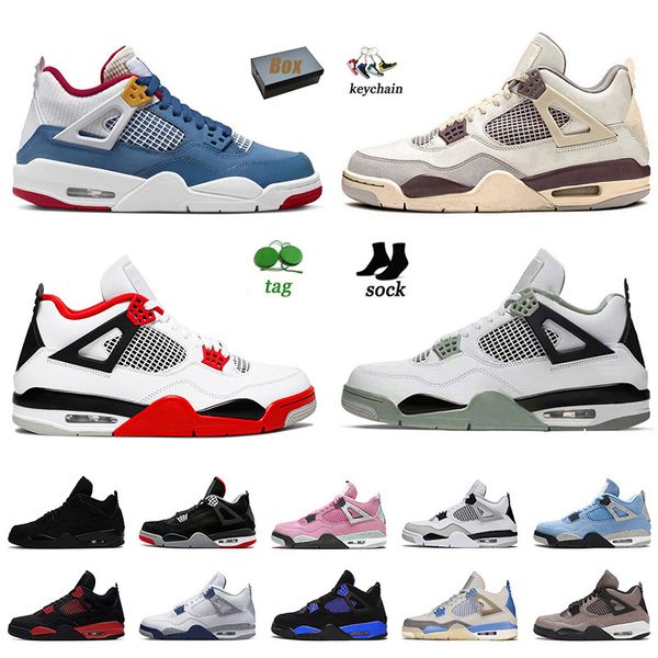 

classic jumpman j 4s jumpman basketball shoes 4 men womens fire red thunder military black cat canvas university blue white sail bred seafoa