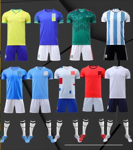

fans soccer jersey 2022 new national team brazil mexico argentina uruguay football club suit customization, Black