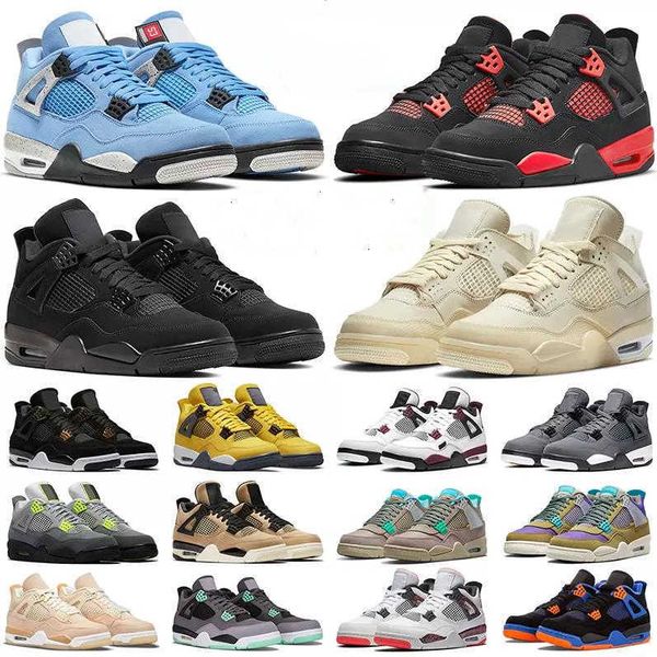 

jumpman 4 basketball shoes men sport sneakers black cat university blue white grey mens pure royalty bred 4s unc the cactus eur 36-47