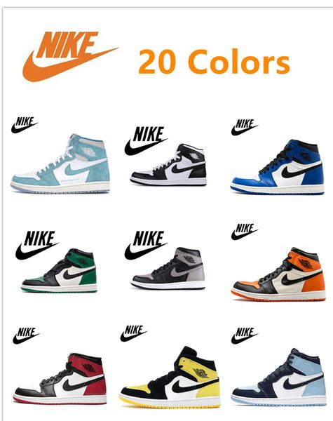 

mens womens basketball shoes nike shoes 1s jumpman 1 high mid university blue chill hyper royal fashion sneakers sports trainers, Black