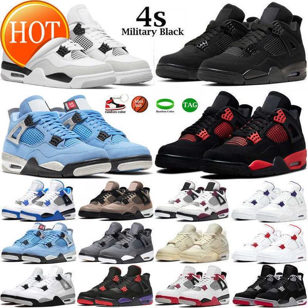 

2023 basketball shoes mens trainers sneakers military black cat raging bull university blue bred cement white oreo sail 4s men sneaker jumpm