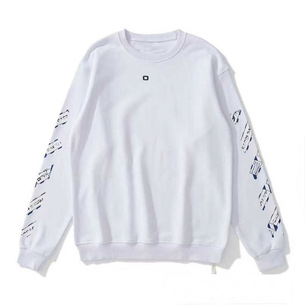 

fashion women's luxury sweatshirts brand offs hoodies pullover women o-neck black white sweater men arrow letter classic print loose c