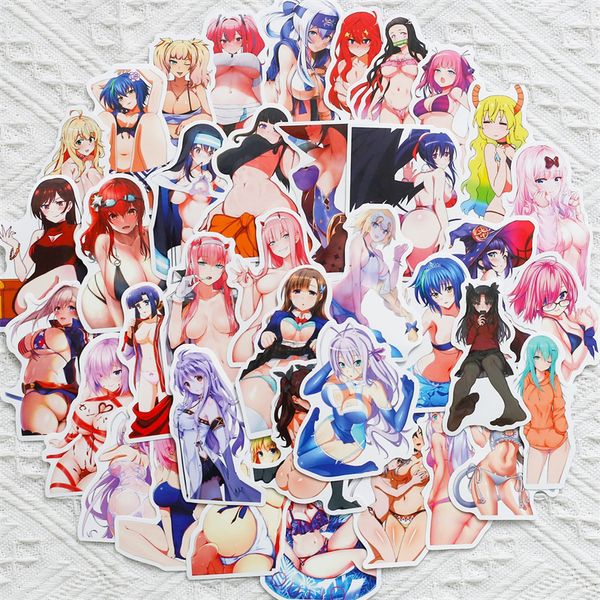 

50pcs anime girl stickers for lapgift teens adults girl boys waterproof mixed sticker